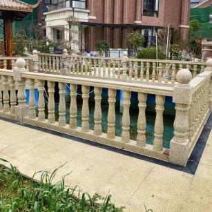 巴中黄金麻花岗岩石材栏杆，扶手，将军柱，花瓶柱