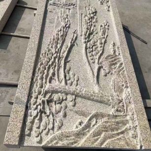 巴中 黄金麻雕刻板浮雕迎客松