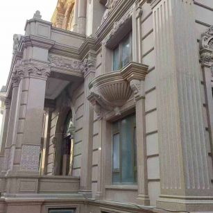 巴中 黄金麻花岗岩光面别墅外墙干挂施工完成