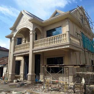 巴中 黄金麻花岗岩石材私人别墅雕花门楼柱阳台栏杆