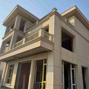 巴中 黄金麻花岗岩石材荔枝面外墙干挂效果展示