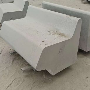 巴中 芝麻白花岗岩异形坐凳，石凳