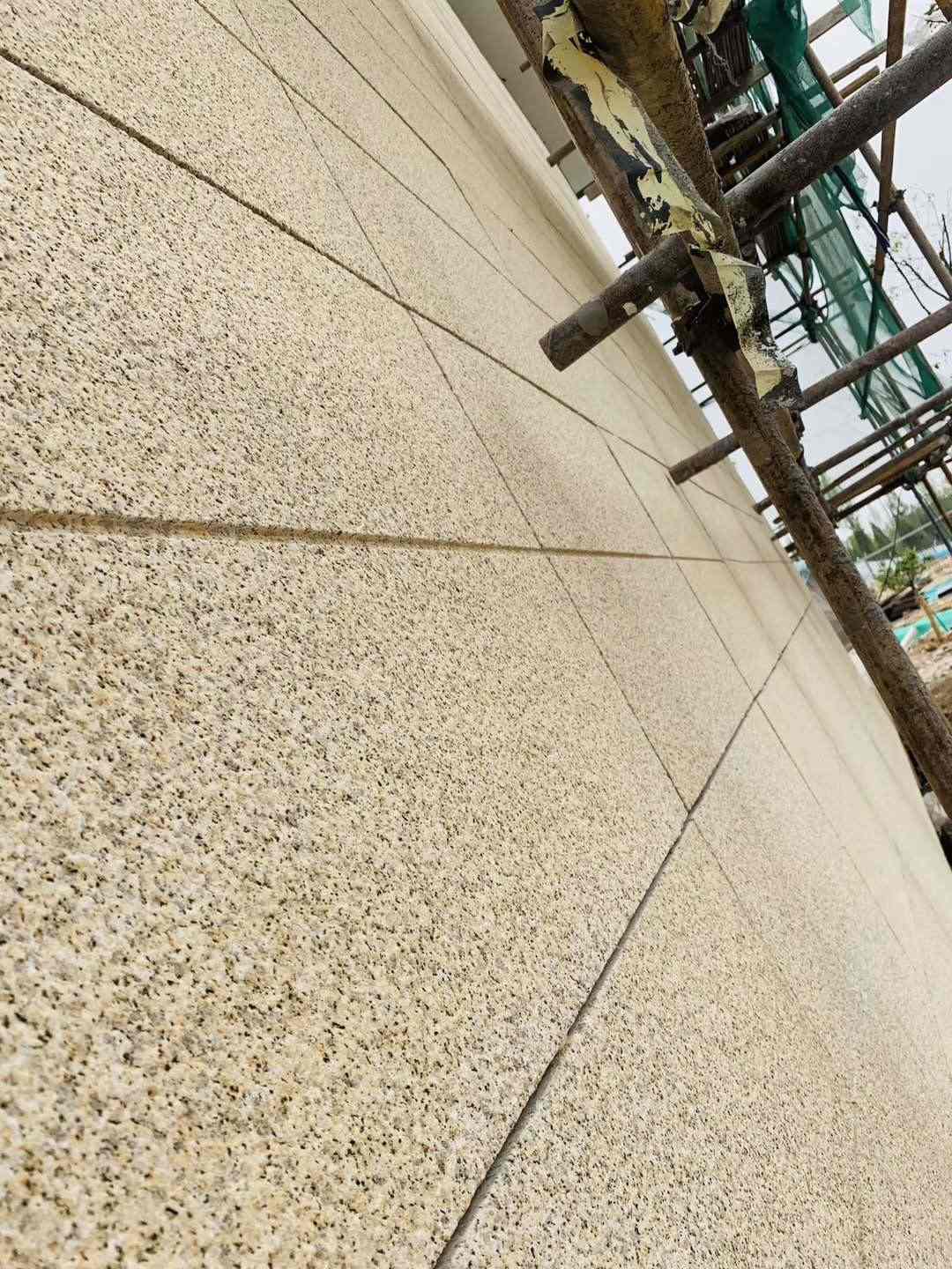 巴中 黄金麻花岗岩荔枝面外墙干挂石材效果示例