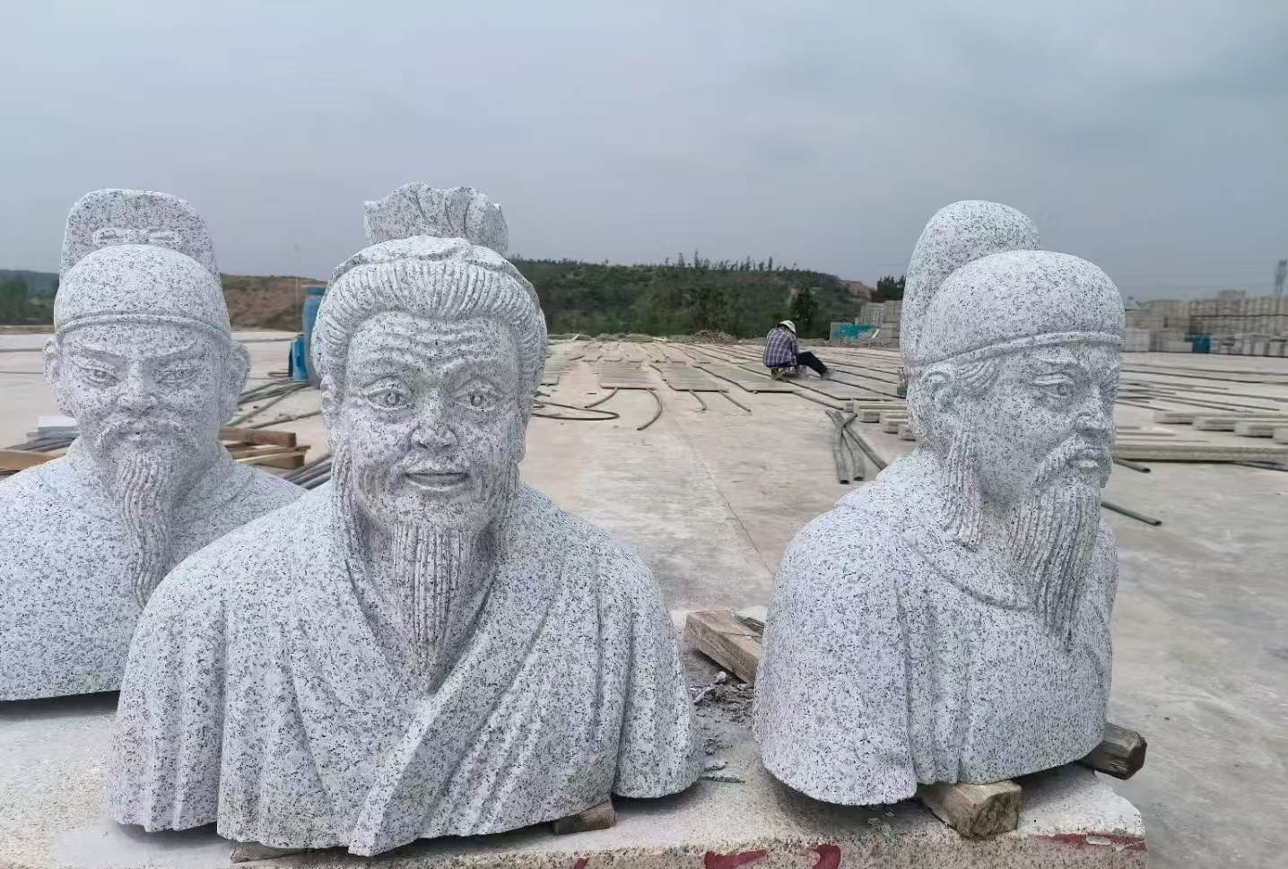 巴中 白麻花岗岩石材人物立体雕刻