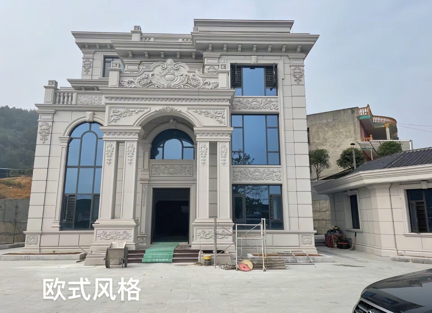 巴中 白麻花岗岩别墅外墙干挂